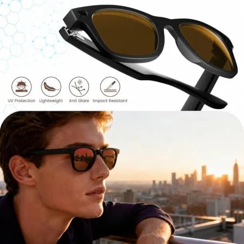 MAKCPOIMER Replacement Polarized Lenses for Ray-Ban Meta Wayfarer | Accurate Fit & UV Protection thumbnail 3
