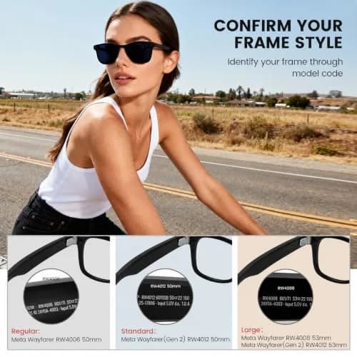 MAKCPOIMER Polarized Replacement Lenses for Ray-Ban Meta Wayfarer RW4006/RW4012 50mm & RW4008/RW4012 53mm | UV Protection thumbnail 5