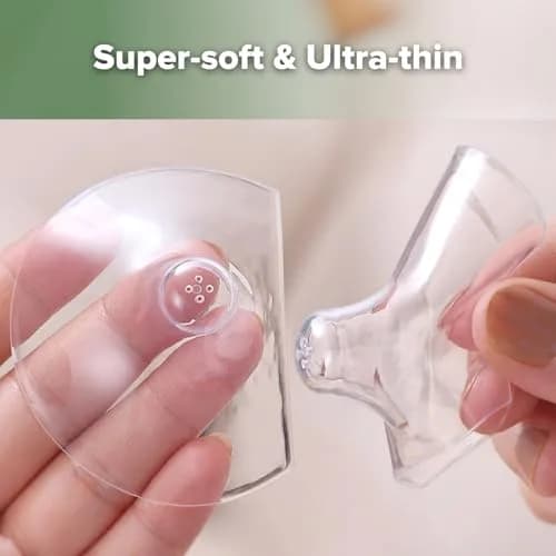 haakaa Silicone Nipple Shields for Breastfeeding Newborns, Contact Nipple Shield for Latching Difficulties, Flat or Inverted Nipples, Includes Storage Case (4pcs, 18mm) thumbnail 6