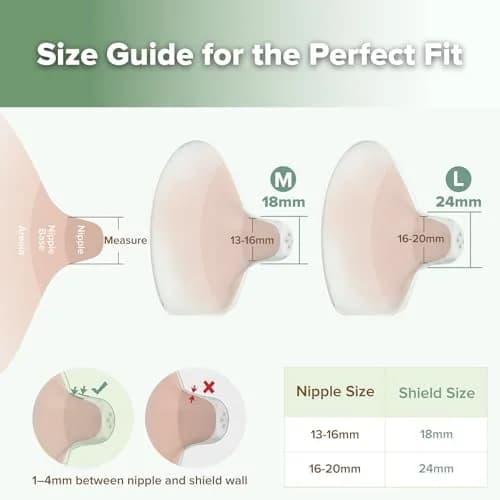 haakaa Silicone Nipple Shields for Breastfeeding Newborns, Contact Nipple Shield for Latching Difficulties, Flat or Inverted Nipples, Includes Storage Case (4pcs, 18mm) thumbnail 4
