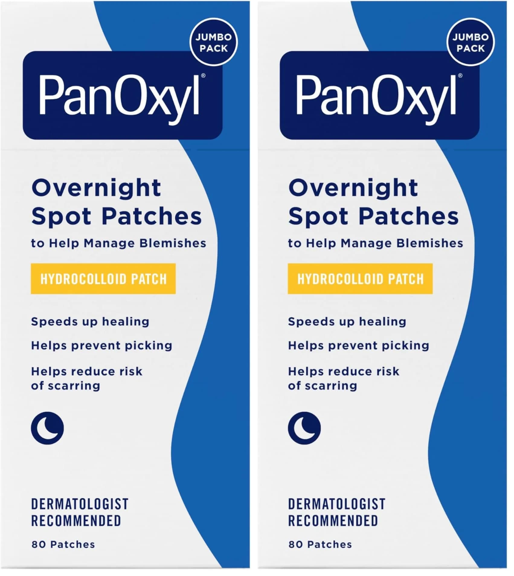 PanOxyl PM Overnight Spot Patches, 80 Count (Pack of 2) | Hydrocolloid Healing for Blemishes - main product image