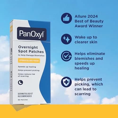 PanOxyl PM Overnight Spot Patches, 80 Count (Pack of 2) | Hydrocolloid Healing for Blemishes thumbnail 2