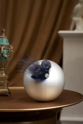BABEYOND Peacock Feather Hair Clip with Rhinestones | 1920s Peacock Flapper Fascinator, One Size Fits Most, Navy Blue thumbnail 2