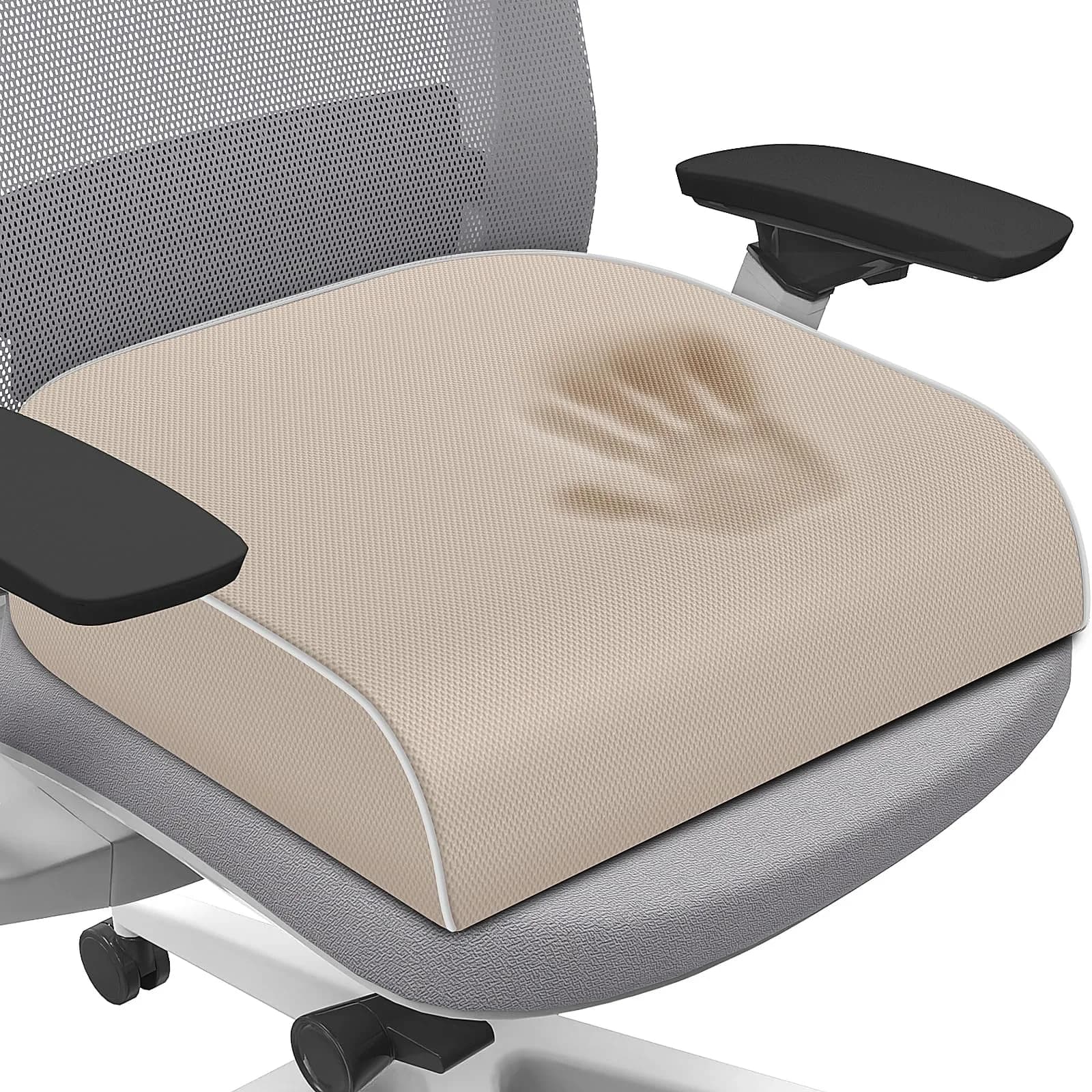 SweetSlubr Memory Foam Seat Cushion X-Large Beige | Tailbone Pain Relief & Posture Support