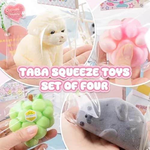 QCROAD SQUISHY Silicone Squishy Animals 4-Pack | Handmade Cute Squishy-Puppy, Seal, Cat Paw & Grape thumbnail 3