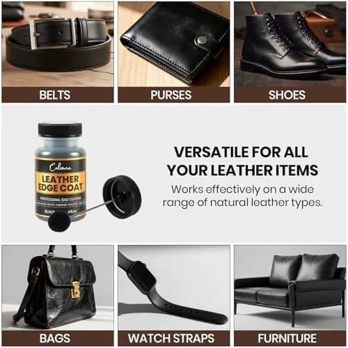 Calvana Leather Edge Coat 4oz | Flexible, Water-Resistant Sealant & Finish for Leather Edges thumbnail 3