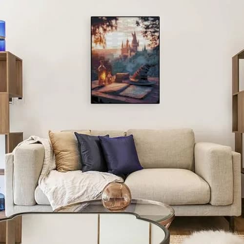 Paintcolor Castle Stamped Cross Stitch Kit 30x40cm (11.8x15.8 inches) | Beginner Embroidery with Pre-Printed Fabric thumbnail 4