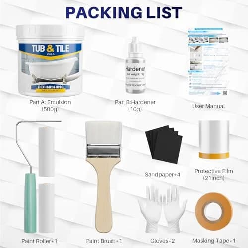 IRONABLE Tub and Tile Paint Refinishing Kit, 17oz White | Easy DIY Bathroom & Kitchen Renovation thumbnail 2