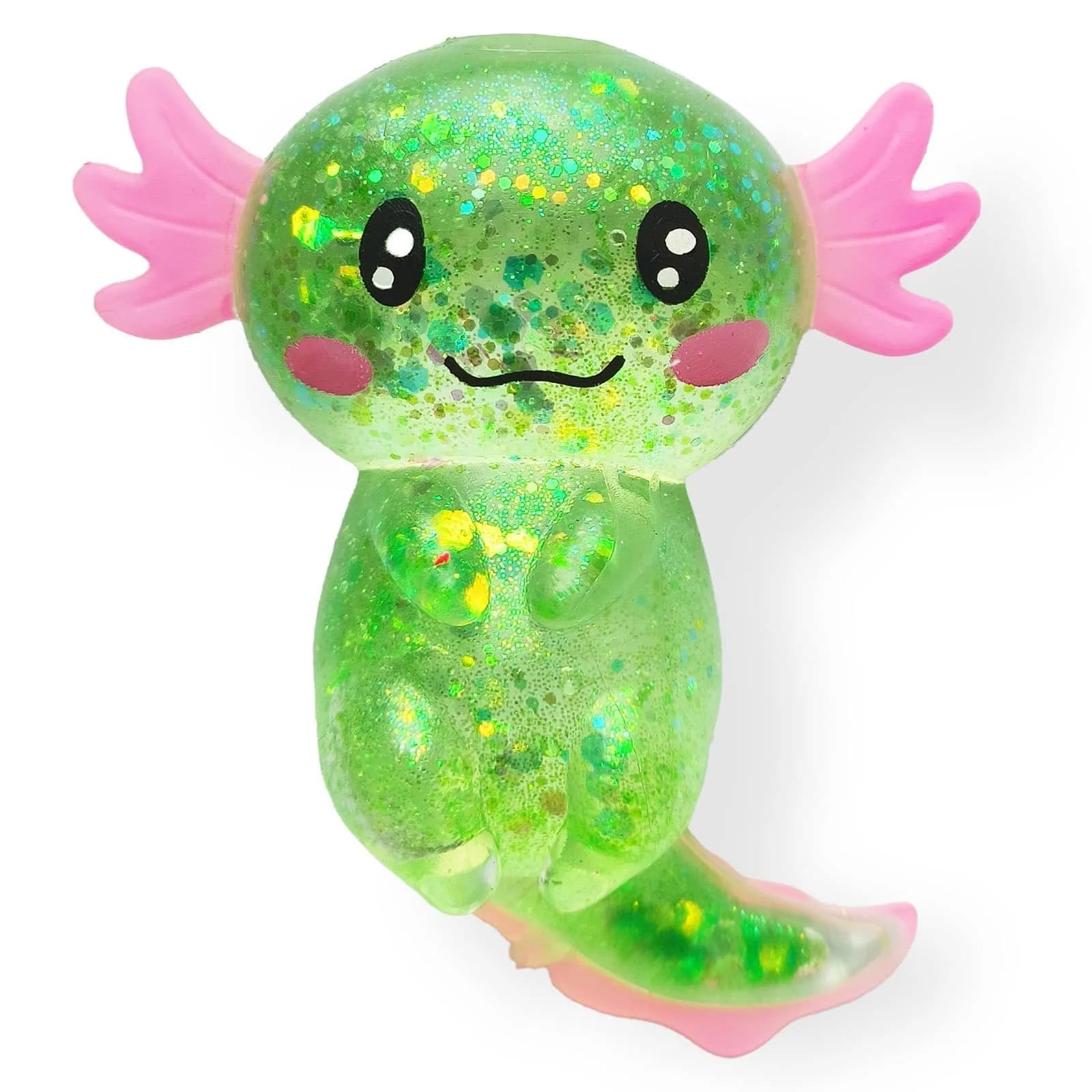 Puffwize Axolotl Squishy Stress Relief Toy Glitter Fidget Toy, Green | Non-Toxic & BPA-Free for Kids & Adults