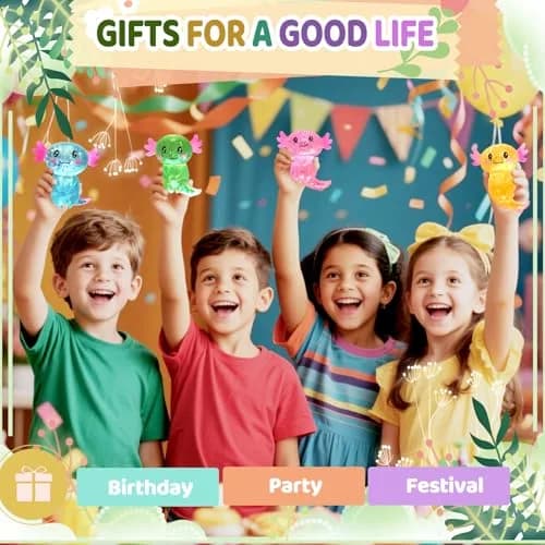 Puffwize Axolotl Squishy Stress Relief Toy Glitter Fidget Toy, Green | Non-Toxic & BPA-Free for Kids & Adults thumbnail 7
