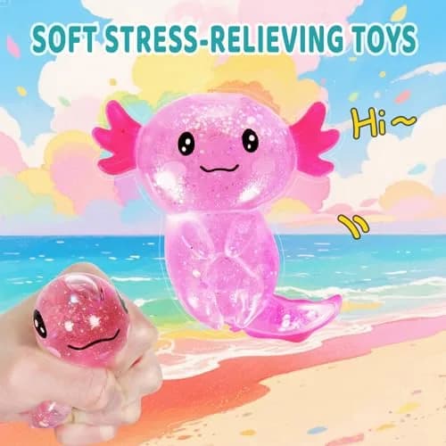 Puffwize Pink Axolotl Squishy Stress Toy | Non-Toxic & BPA-Free for Kids 3-6 thumbnail 8