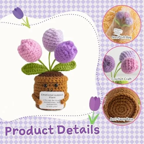 MS ZHENQIAO Tulip Crochet Flower Pattern 6.8 cm (2.7 in) | Inspirational Gift thumbnail 3