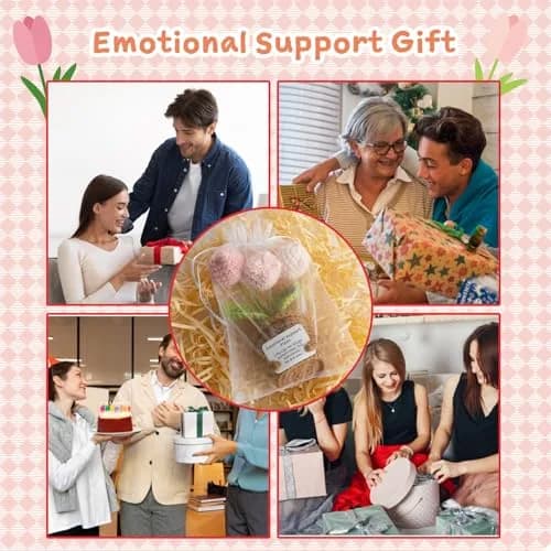 MS ZHENQIAO Tulip Pink Crochet Flower Potted Plant Gift | Emotional Support Figurine thumbnail 6