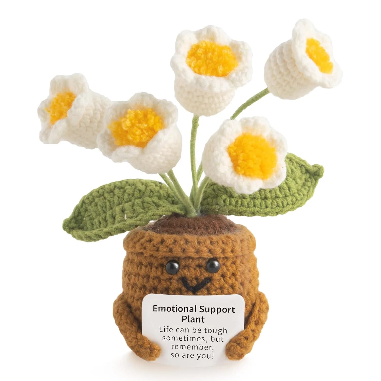 MS ZHENQIAO Lily of the Valley Crochet Flower Potted Plant Gift | Handmade Emotional Support Decor