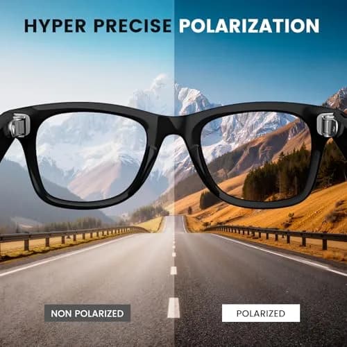 MAKCPOIMER Gray Polarized Replacement Lenses for Ray-Ban Meta Wayfarer 50mm | Accurate Fit & Full UV Protection thumbnail 4