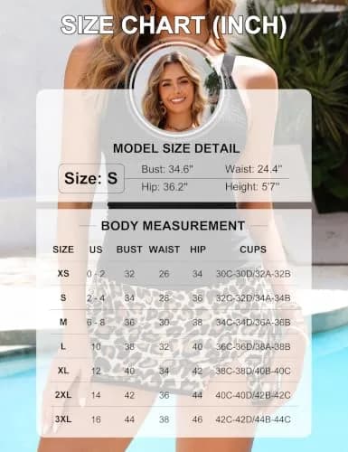 BMJL Womens Tankini Bathing Suits Tummy Control Swimsuit with Skirt | Modest, High Waisted, Supportive Fit thumbnail 6