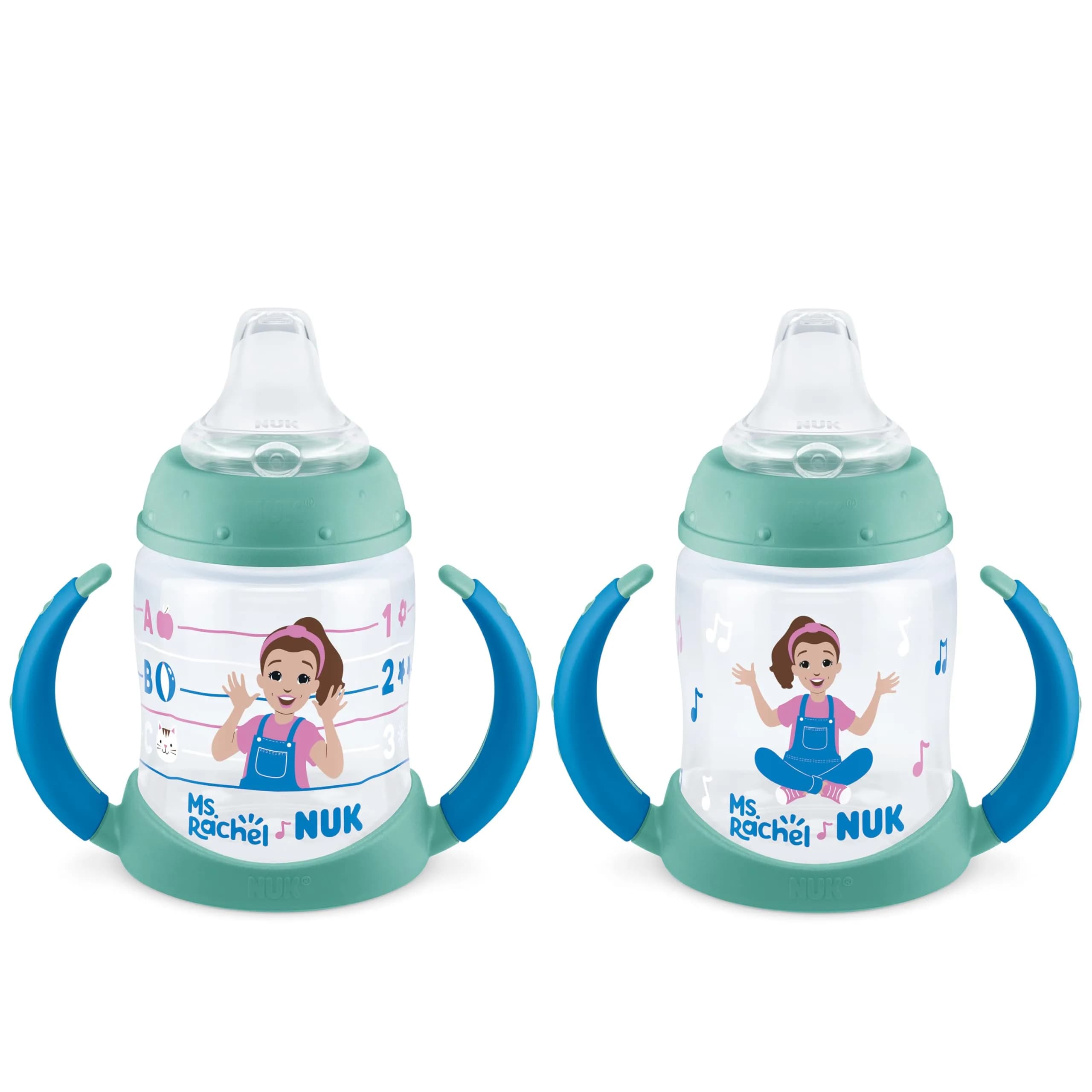 NUK Learner Cup Ms. Rachel 5oz (148ml) 2 Pack | Spill-Proof Soft Spout Transition Sippy Cup for Babies 6+ Months - main product image