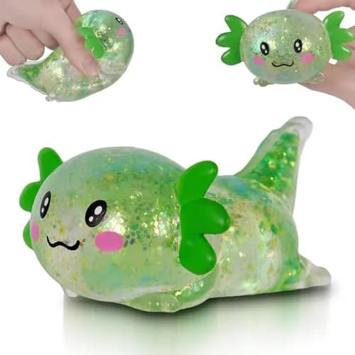 Puffwize Axolotl Squishy Toy | Stress Relief Fidget Toy for Kids & Adults (Green) thumbnail 1