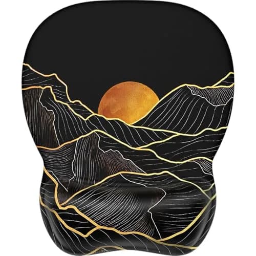 MROCO Ergonomic Mouse Pad with Gel Wrist Rest, 24cm x 20.5cm (9.4 x 8.1 in) | Golden Rise Pattern thumbnail 1