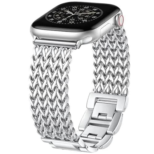SNBLK Metal Band Compatible with Apple Watch Series 11/10/9/8/7/6/5/4/3/2 40mm-49mm | Dressy Stainless Steel Link Bracelet thumbnail 1