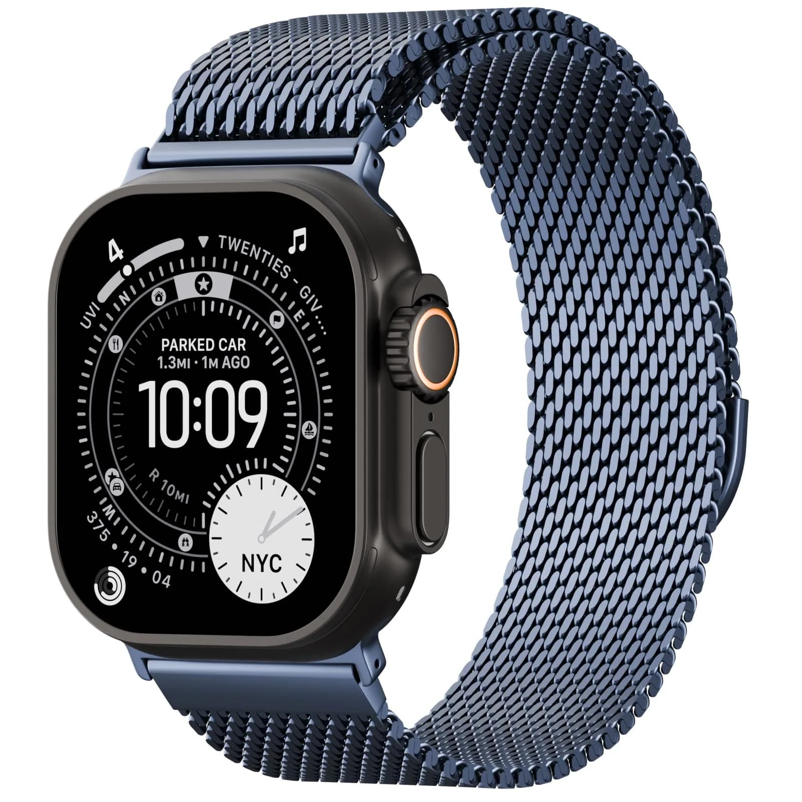 Steezrd Magnetic Mesh Milanese Loop Compatible with Apple Watch 49mm 46mm 45mm 44mm 42mm 41mm 40mm 38mm | Stainless Steel Strap — Blue