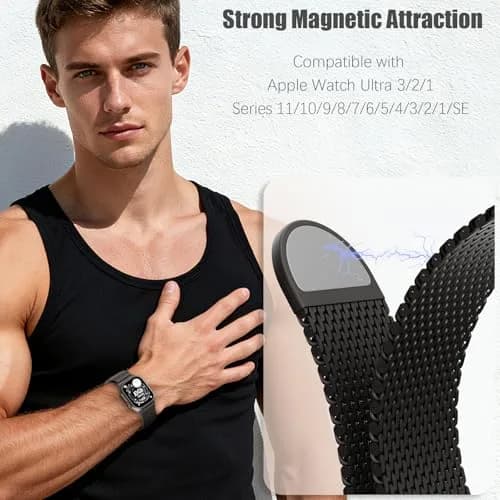 Steezrd Magnetic Milanese Loop Watch Band for Apple Watch 38mm-49mm | Breathable Stainless Steel Strap thumbnail 4