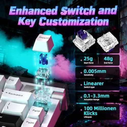 ATTACK SHARK R85 HE Magnetic Wired Gaming Keyboard 75% Layout | 8000Hz Polling Rate, 0.005mm RT Precision thumbnail 4