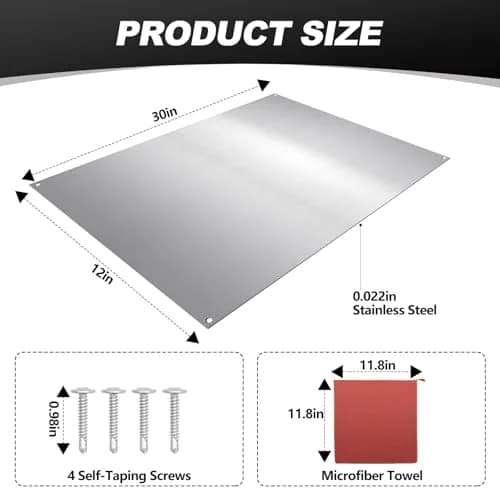 Yaocom Stainless Steel Backsplash 76x30 cm (30x12 Inch) | Brushed Finish for Kitchen Walls thumbnail 2