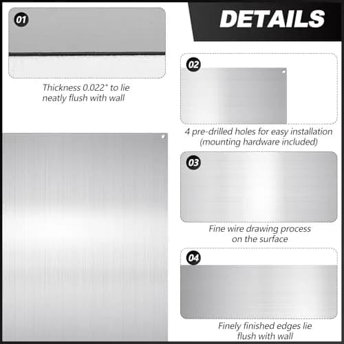 Yaocom Stainless Steel Backsplash 76x30 cm (30x12 Inch) | Brushed Finish for Kitchen Walls thumbnail 3