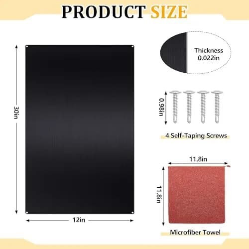 Yaocom Black Stainless Steel Backsplash 76.2cm x 30.5cm (30 x 12 Inch) | Protects Walls from Splatter thumbnail 2