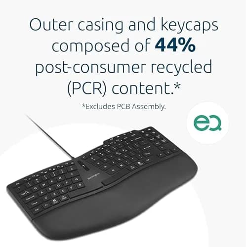 Kensington Pro Fit Ergo KB675 EQ TKL Wired Keyboard | Ergonomic, Programmable Keys, USB-A thumbnail 6