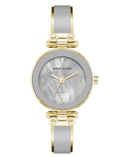 Anne Klein Women's Genuine Diamond Dial Bangle Watch | Classic 28mm Round Face, Mother-of-Pearl Dial, 100ft Water Resistance thumbnail 1