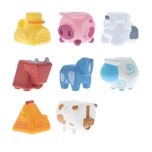 Nuby Farm Animal Bath Toys 7.0cm (2.75in) | Stackable, BPA-Free, Easy-Clean for Babies 6+ Months thumbnail 1