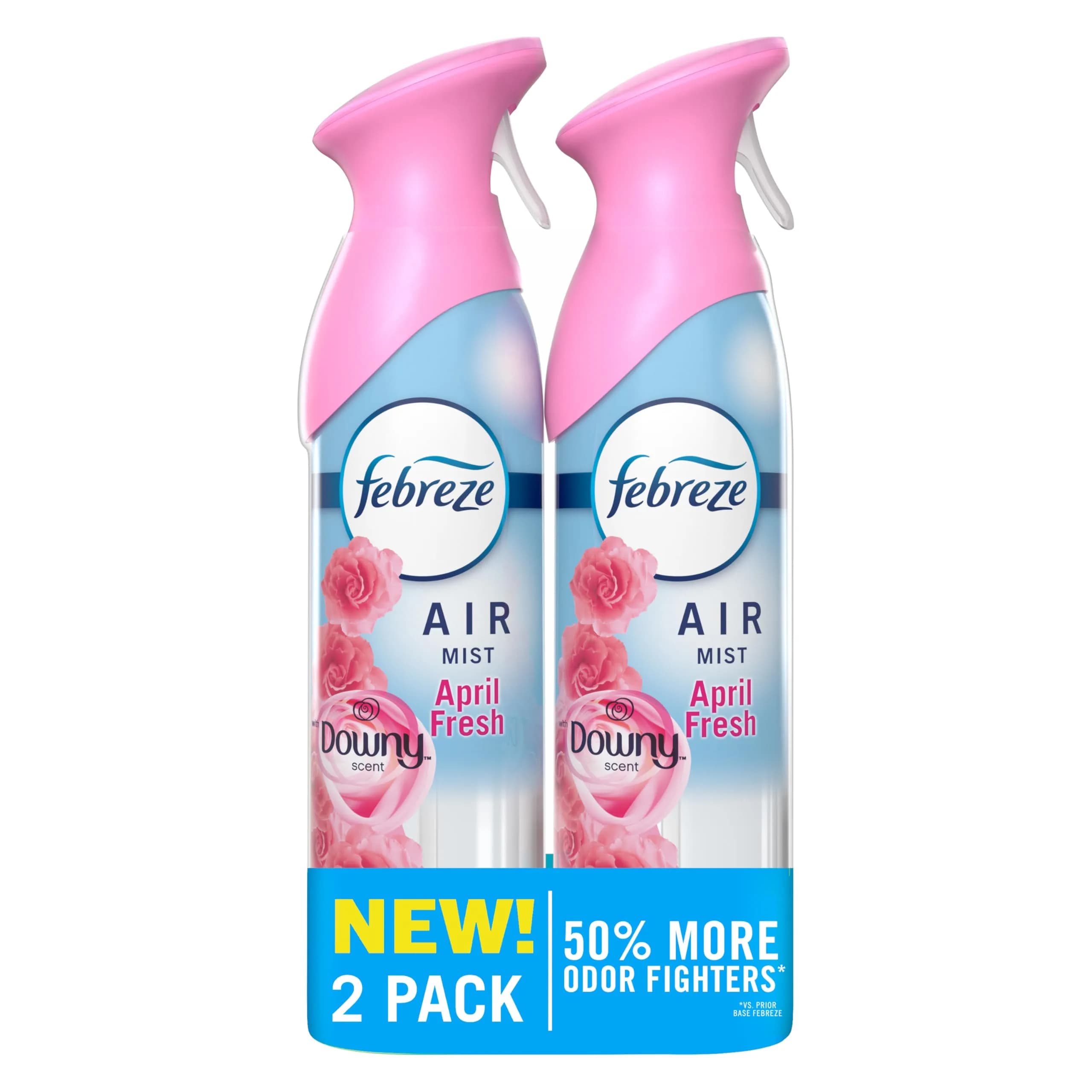 Febreze Air Mist Air Freshener Spray Linen & Sky Scent 473ml (16.2oz) Pack of 2 | Fights Odors for 6 Hours — Downy April Fresh Scent