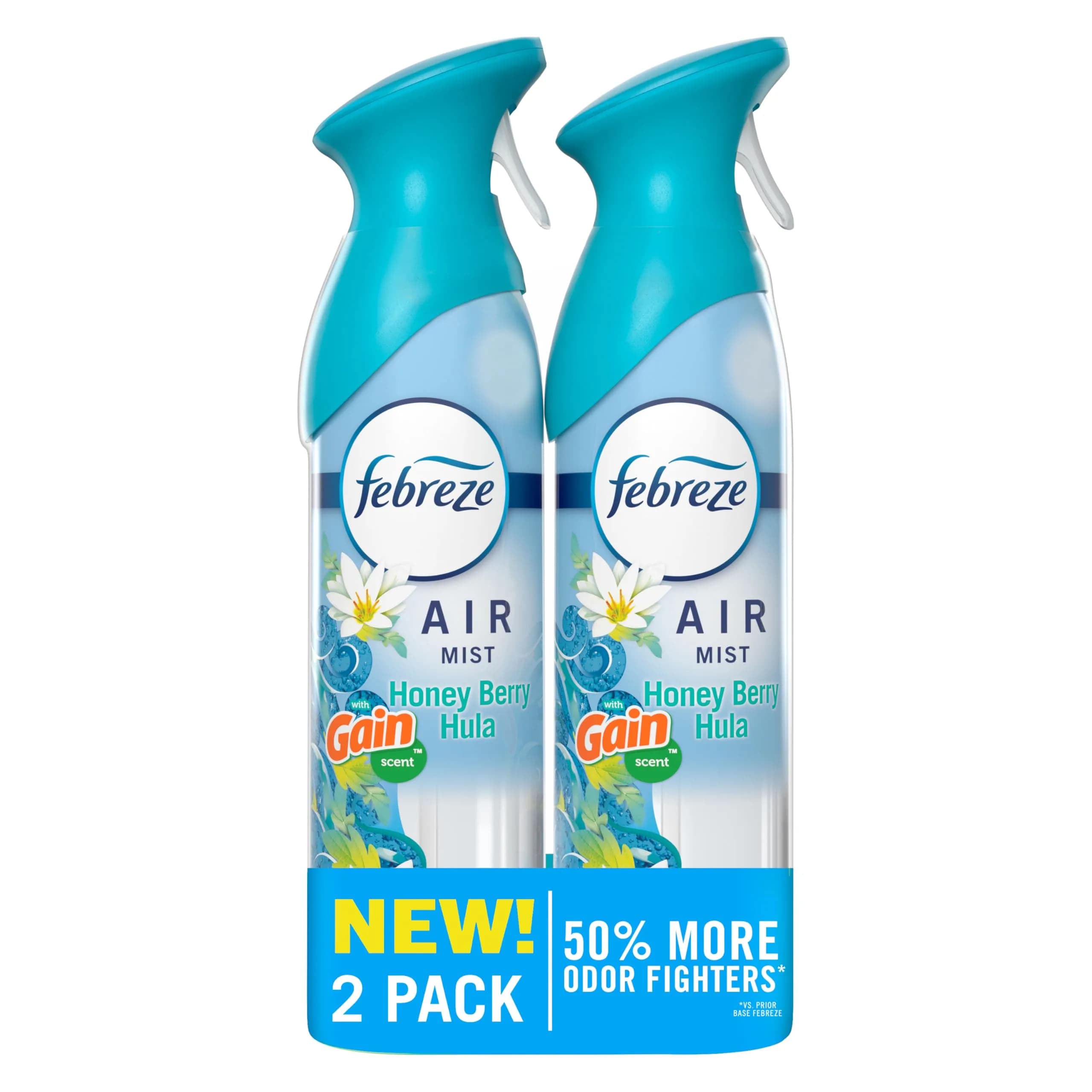 Febreze Air Mist Air Freshener Spray Linen & Sky Scent 473ml (16.2oz) Pack of 2 | Fights Odors for 6 Hours — Gain Honey Berry Hula