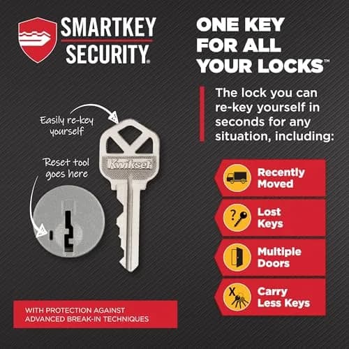 Kwikset 660 Series Entry Handleset with SmartKey Deadbolt, Satin Chrome | Traditional Style thumbnail 5