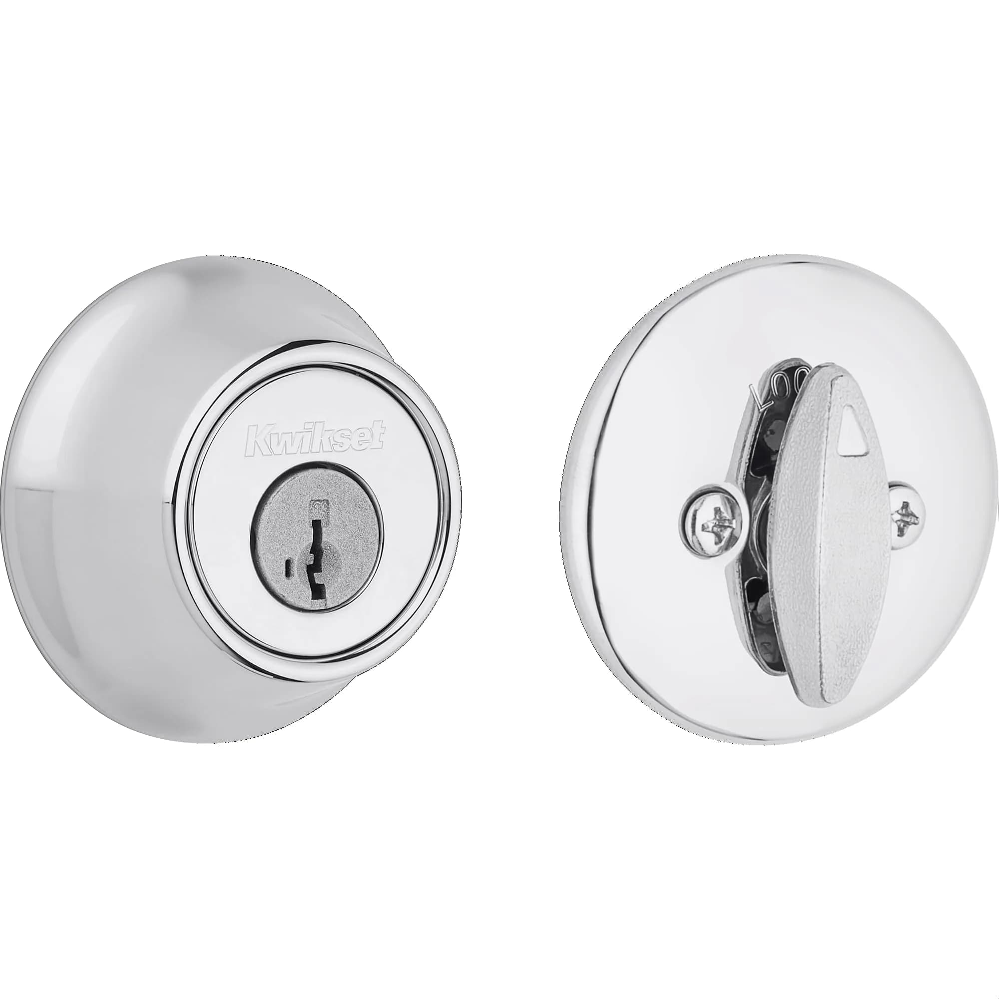 Kwikset 660 Series Deadbolt Lock Set with SmartKey Security, Polished Chrome | Grade 3 BHMA Certified