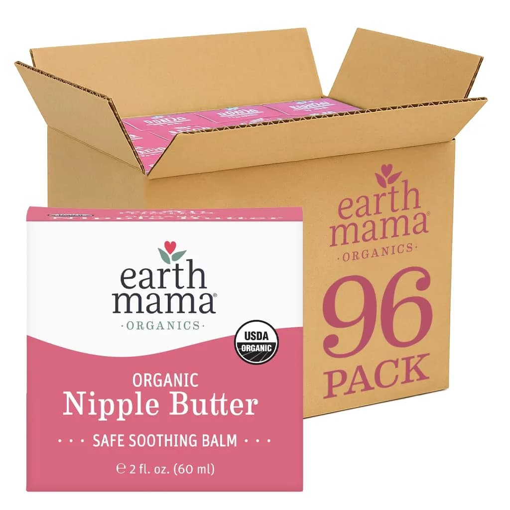Earth Mama Organic Nipple Butter™ Cream 2 Fl Oz (96 Count) | USDA Organic, Lanolin-Free, Safe for Breastfeeding