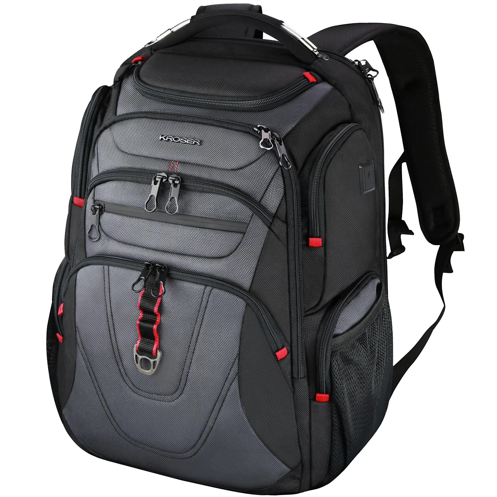KROSER TSA Friendly Laptop Backpack 17.3 inch XXXL Gaming Backpack with RFID Pockets & USB Port | Water-Repellent Ballistic Fabric