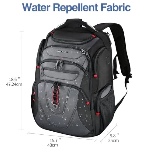 KROSER TSA Friendly Laptop Backpack 17.3 inch XXXL Gaming Backpack with RFID Pockets & USB Port | Water-Repellent Ballistic Fabric thumbnail 2