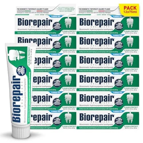 Biorepair Clean & Protect Hydroxyapatite Toothpaste 40.7g (1.2 Fl Oz) x 12 | Daily Enamel Care, Fluoride-Free thumbnail 1
