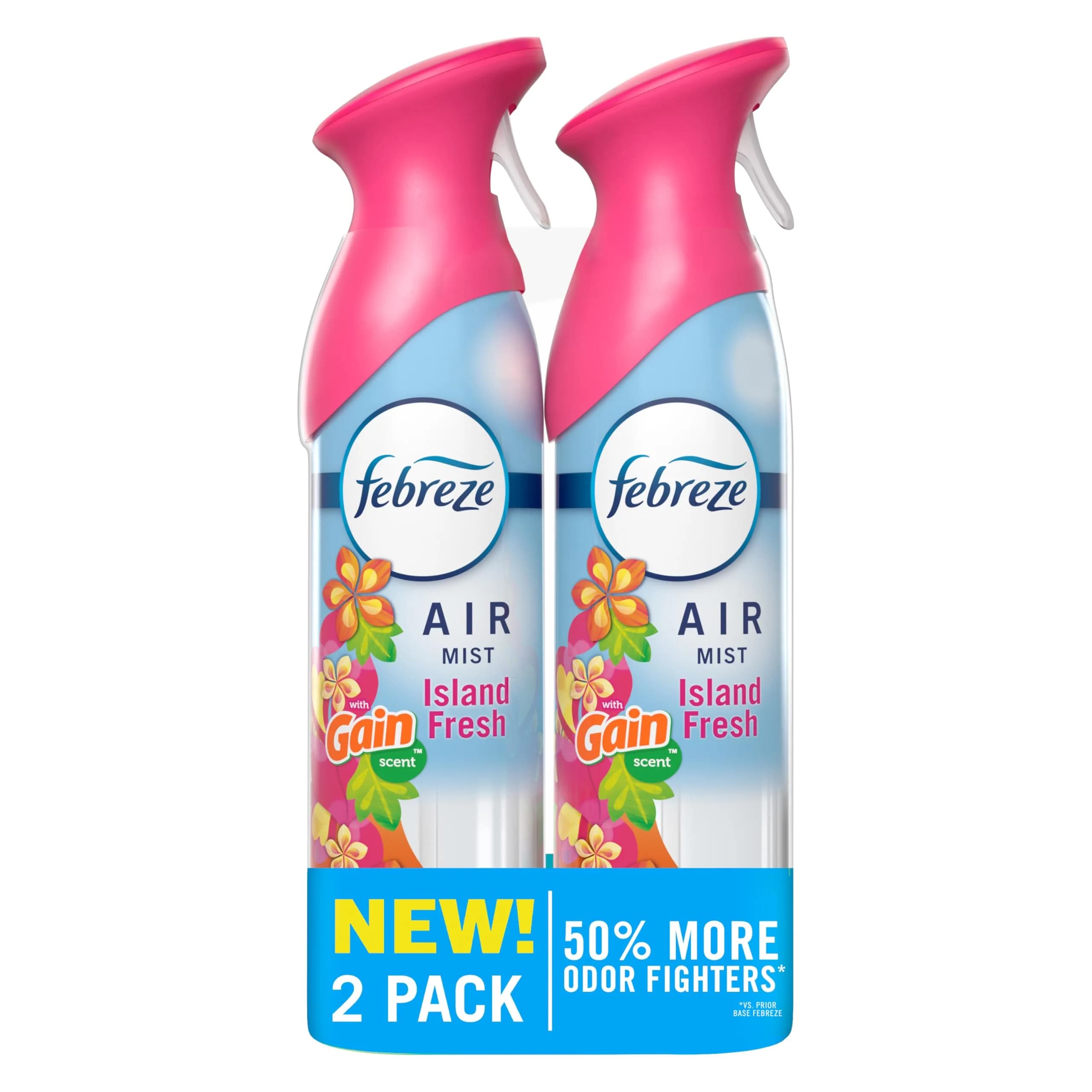 Febreze Air Mist Air Freshener Spray Linen & Sky Scent 473ml (16.2oz) Pack of 2 | Fights Odors for 6 Hours — Pink