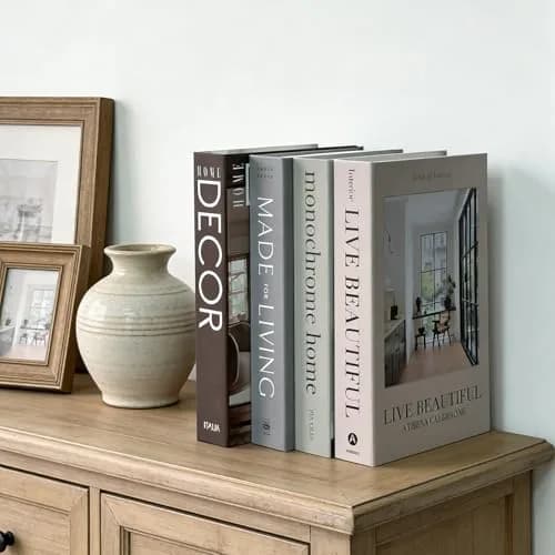 Gocelufe Decorative Books for Home Decor - 7 Pcs Fake Books for Decoration, Faux Stack for Bookshelf, Coffee Table, Designer Decor Set thumbnail 6