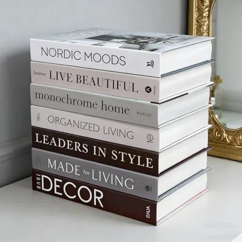 Gocelufe Decorative Books for Home Decor - 7 Pcs Fake Books for Decoration, Faux Stack for Bookshelf, Coffee Table, Designer Decor Set thumbnail 8