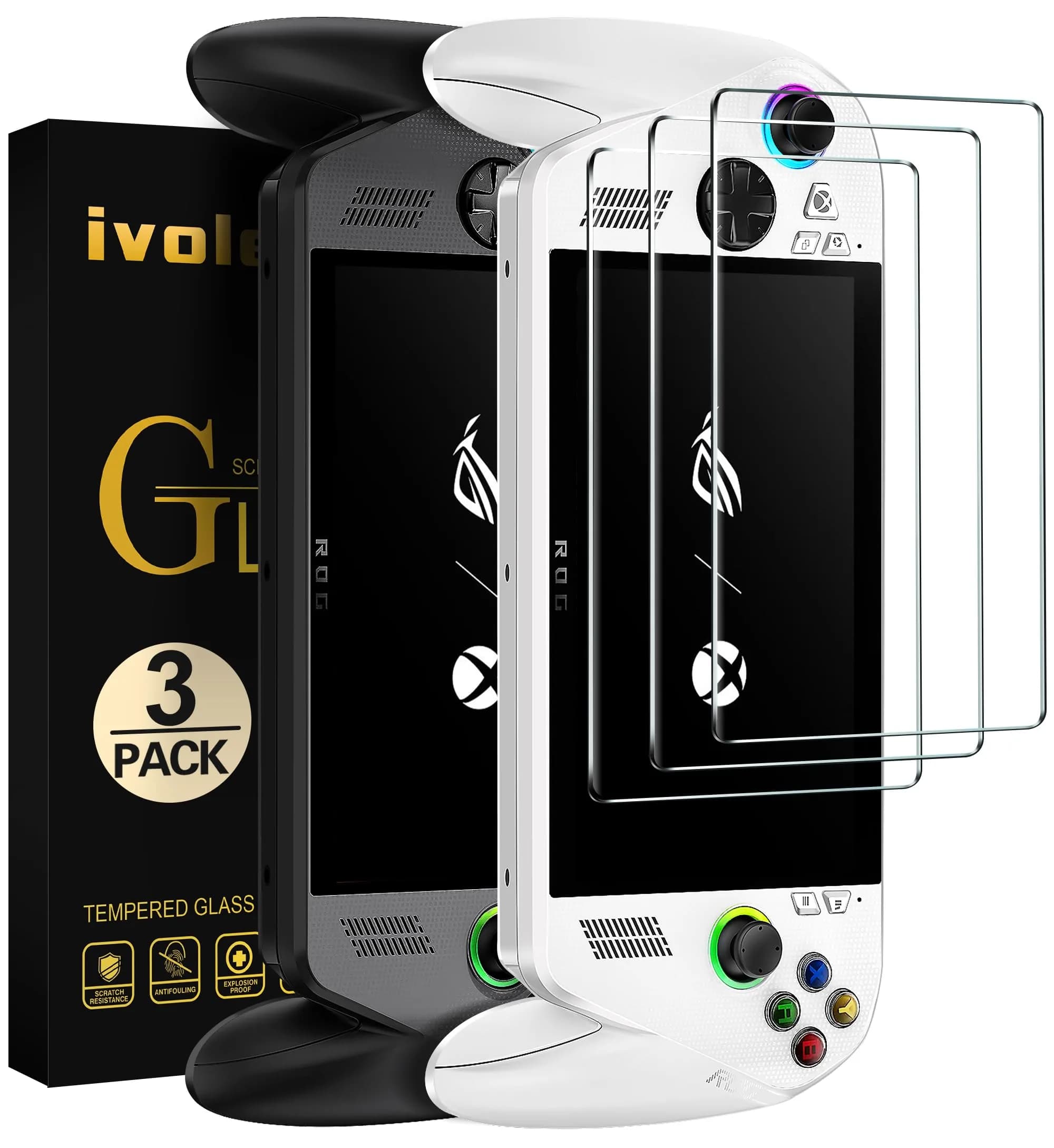 ivoler HD Clear Screen Protector for ASUS ROG Xbox Ally & Ally X 7.0'' | Tempered Glass Full Coverage, Anti-Scratch, Ultra HD - main product image