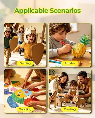 BEAVERBOT C2 Upgraded Cardboard Cutter for Kids, Dual Speed Dinosaur, Green | Safe bladeless design for precise craft cuts thumbnail 9