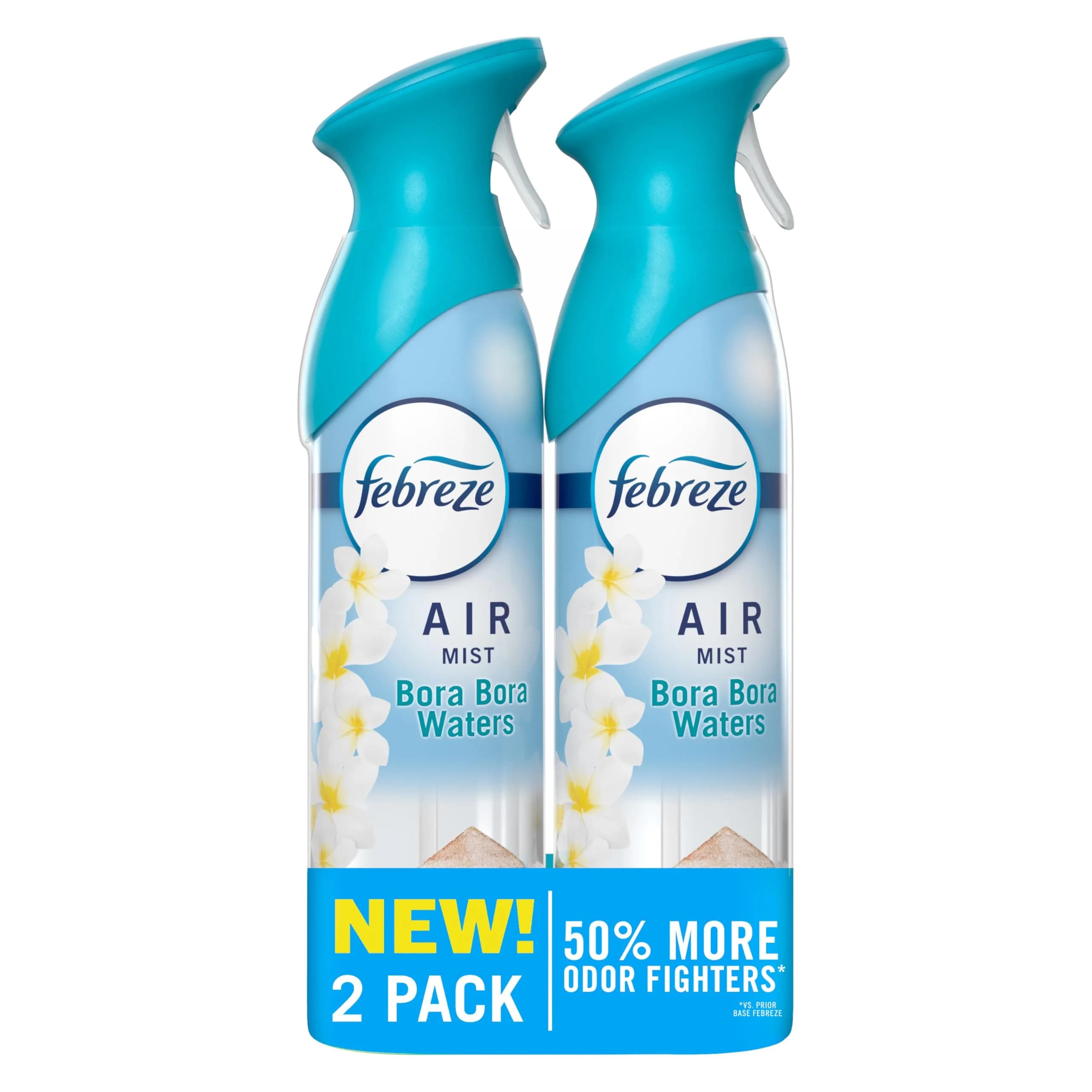 Febreze Air Mist Bora Bora Waters Scent Room Freshener Spray 480ml (16.2 Fl Oz) Pack of 2 | Odor Eliminator for Home, Bathroom, Kitchen, Office