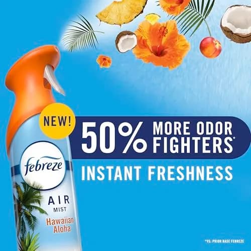 Febreze Air Mist Bora Bora Waters Scent Room Freshener Spray 480ml (16.2 Fl Oz) Pack of 2 | Odor Eliminator for Home, Bathroom, Kitchen, Office thumbnail 2