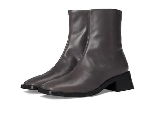 Vagabond Shoes Blanca Boot in Dark Grey | Leather Ankle Boot with Square Toe & Zipper thumbnail 1