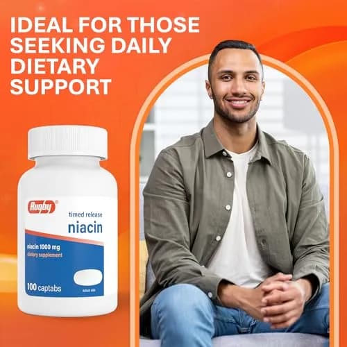 RUGBY LABORATORIES Timed-Release Niacin 1000mg | Supports Metabolism & Circulation thumbnail 6